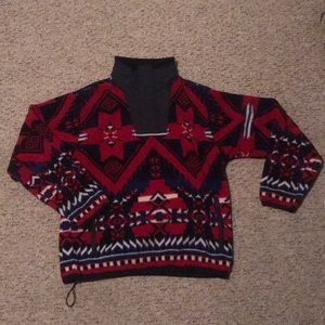 Polo Christmas Aztec pattern 1/4 zip pullover